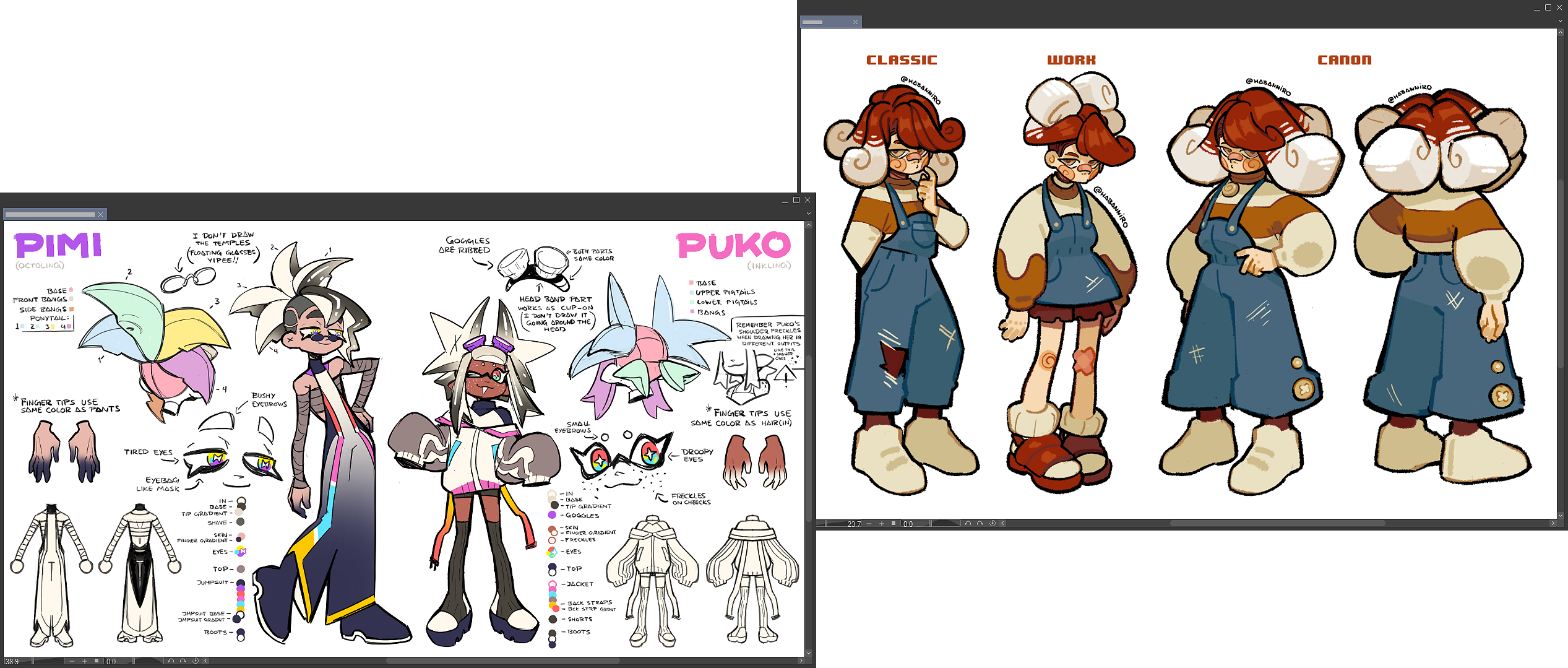 ☆ CHARACTER SHEET / DESIGN -- available in lineart and rough style only; this type of commission contains any # of character views, props and character notes